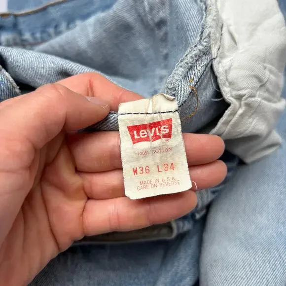 Vintage 80s Levi's 501 Distressed Straight Leg Jeans 33x32.5 Made in USA